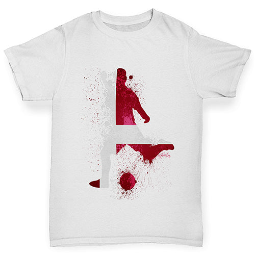 Boys funny tee shirts Football Soccer Silhouette Denmark Boy's T-Shirt Age 9-11 White