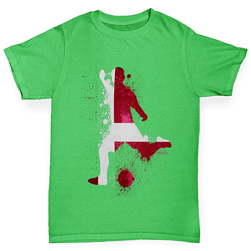 Girls Funny Tshirts Football Soccer Silhouette Denmark Girl's T-Shirt Age 9-11 Green