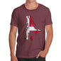 Funny T-Shirts For Guys Football Soccer Silhouette Denmark Men's T-Shirt Medium Burgundy