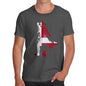 Funny Tee For Men Football Soccer Silhouette Denmark Men's T-Shirt Medium Dark Grey