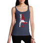 Novelty Tank Top Women Football Soccer Silhouette Denmark Women's Tank Top Large Navy