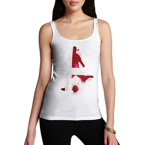 Funny Tank Top For Women Sarcasm Football Soccer Silhouette Denmark Women's Tank Top Large White