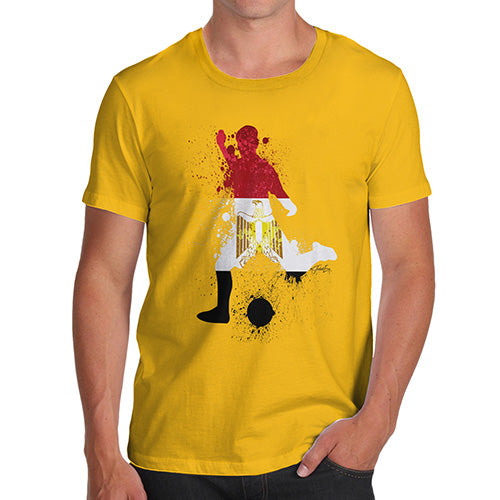 Novelty Tshirts Men Football Soccer Silhouette Egypt Men's T-Shirt Small Yellow