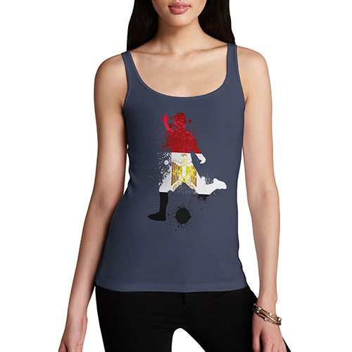 Funny Tank Top For Mom Football Soccer Silhouette Egypt Women's Tank Top Large Navy