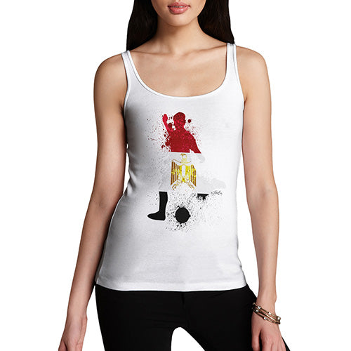 Funny Tank Top For Mum Football Soccer Silhouette Egypt Women's Tank Top Medium White