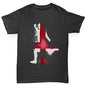 funny t shirts for boys Football Soccer Silhouette England Boy's T-Shirt Age 7-8 Black