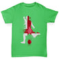 Boys novelty t shirts Football Soccer Silhouette England Boy's T-Shirt Age 9-11 Green