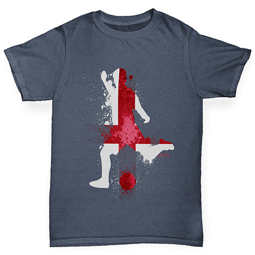 Novelty Tees For Boys Football Soccer Silhouette England Boy's T-Shirt Age 12-14 Dark Grey