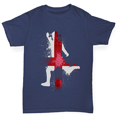 Novelty Tees For Boys Football Soccer Silhouette England Boy's T-Shirt Age 5-6 Navy