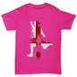 Novelty Tees For Girls Football Soccer Silhouette England Girl's T-Shirt Age 3-4 Pink