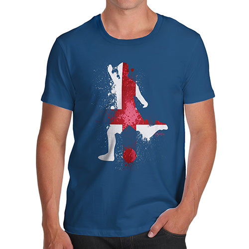 Mens Humor Novelty Graphic Sarcasm Funny T Shirt Football Soccer Silhouette England Men's T-Shirt Medium Royal Blue