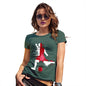 Funny Tshirts For Women Football Soccer Silhouette England Women's T-Shirt Large Bottle Green