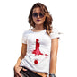 Womens Novelty T Shirt Football Soccer Silhouette England Women's T-Shirt Large White