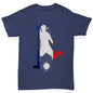 funny t shirts for boys Football Soccer Silhouette France Boy's T-Shirt Age 12-14 Navy