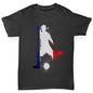 Girls Funny T Shirt Football Soccer Silhouette France Girl's T-Shirt Age 3-4 Black