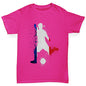 Girls novelty t shirts Football Soccer Silhouette France Girl's T-Shirt Age 7-8 Pink