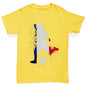 Girls funny tee shirts Football Soccer Silhouette France Girl's T-Shirt Age 3-4 Yellow