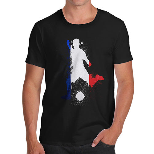 Mens Humor Novelty Graphic Sarcasm Funny T Shirt Football Soccer Silhouette France Men's T-Shirt X-Large Black