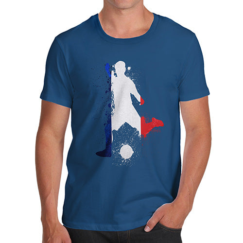 Mens Funny Sarcasm T Shirt Football Soccer Silhouette France Men's T-Shirt Large Royal Blue