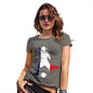 Funny T Shirts For Mom Football Soccer Silhouette France Women's T-Shirt Medium Khaki