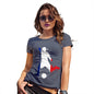 Funny Gifts For Women Football Soccer Silhouette France Women's T-Shirt Medium Navy