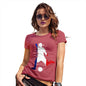 Funny T-Shirts For Women Sarcasm Football Soccer Silhouette France Women's T-Shirt Small Red