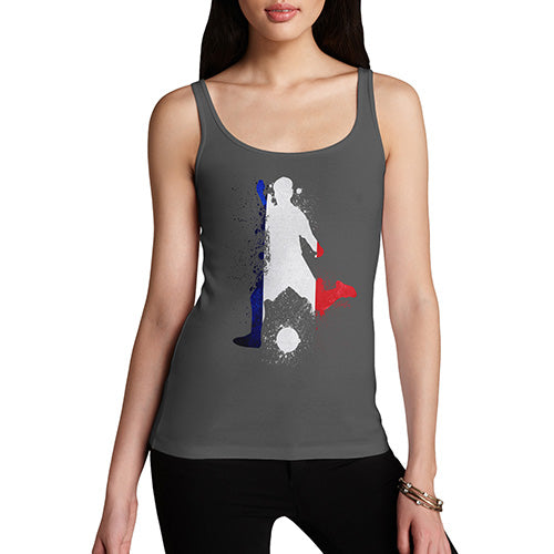 Funny Gifts For Women Football Soccer Silhouette France Women's Tank Top X-Large Dark Grey