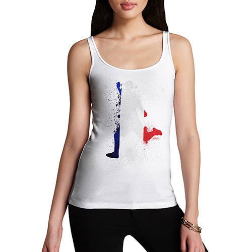 Womens Funny Tank Top Football Soccer Silhouette France Women's Tank Top X-Large White
