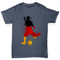 Boys novelty t shirts Football Soccer Silhouette Germany Boy's T-Shirt Age 12-14 Dark Grey