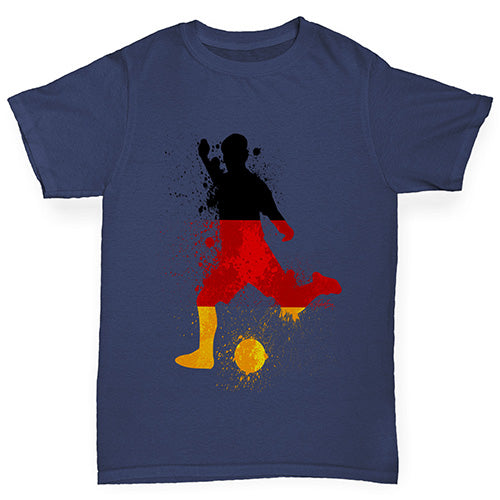 Novelty Tees For Boys Football Soccer Silhouette Germany Boy's T-Shirt Age 3-4 Navy