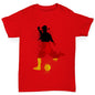 Boys Funny T Shirt Football Soccer Silhouette Germany Boy's T-Shirt Age 5-6 Red