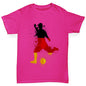 Girls novelty tees Football Soccer Silhouette Germany Girl's T-Shirt Age 3-4 Pink