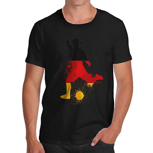 Funny Mens Tshirts Football Soccer Silhouette Germany Men's T-Shirt Small Black