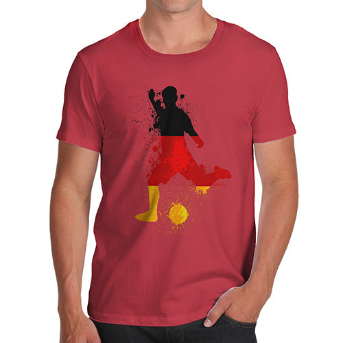 Novelty T Shirts For Dad Football Soccer Silhouette Germany Men's T-Shirt X-Large Red