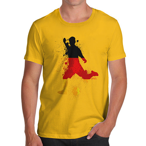 Novelty T Shirts For Dad Football Soccer Silhouette Germany Men's T-Shirt Medium Yellow