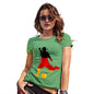 Novelty Tshirts Women Football Soccer Silhouette Germany Women's T-Shirt X-Large Green