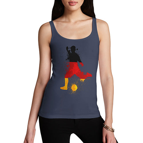 Funny Gifts For Women Football Soccer Silhouette Germany Women's Tank Top Medium Navy