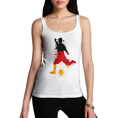 Funny Tank Top For Women Football Soccer Silhouette Germany Women's Tank Top Small White