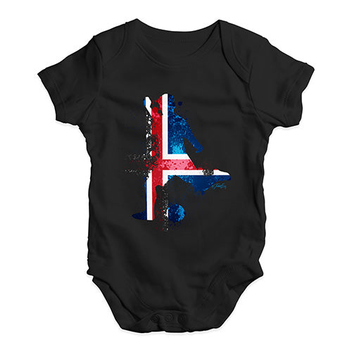 football Soccer Silhouette Iceland Baby Unisex Baby Grow Bodysuit