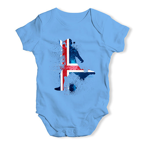 football Soccer Silhouette Iceland Baby Unisex Baby Grow Bodysuit