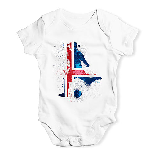 football Soccer Silhouette Iceland Baby Unisex Baby Grow Bodysuit