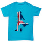 Boys Funny Tshirts Football Soccer Silhouette Iceland Boy's T-Shirt Age 5-6 Azure Blue