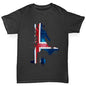 Novelty Tees For Boys Football Soccer Silhouette Iceland Boy's T-Shirt Age 3-4 Black