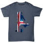 funny t shirts for boys Football Soccer Silhouette Iceland Boy's T-Shirt Age 9-11 Dark Grey