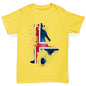 Girls Funny T Shirt Football Soccer Silhouette Iceland Girl's T-Shirt Age 9-11 Yellow