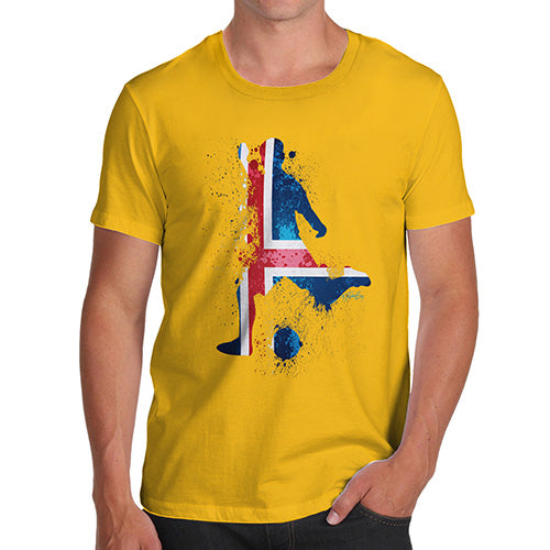 Mens Humor Novelty Graphic Sarcasm Funny T Shirt Football Soccer Silhouette Iceland Men's T-Shirt Small Yellow