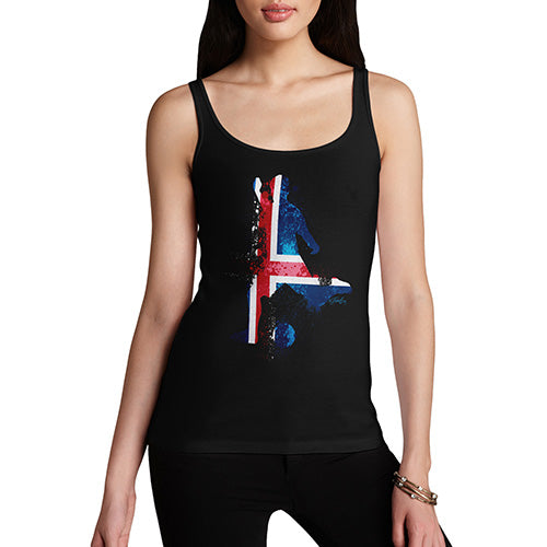 Funny Tank Top For Mom Football Soccer Silhouette Iceland Women's Tank Top Medium Black