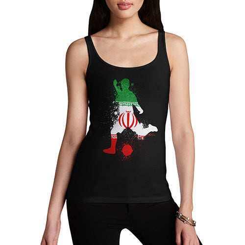 Novelty Tank Top Women Football Soccer Silhouette Iran Women's Tank Top Medium Black