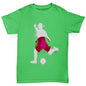 Girls novelty t shirts Football Soccer Silhouette Japan Girl's T-Shirt Age 5-6 Green