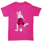 Kids Funny Tshirts Football Soccer Silhouette Japan Girl's T-Shirt Age 12-14 Pink